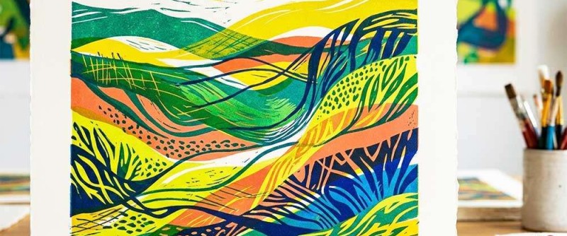 multi-coloured-linoprint