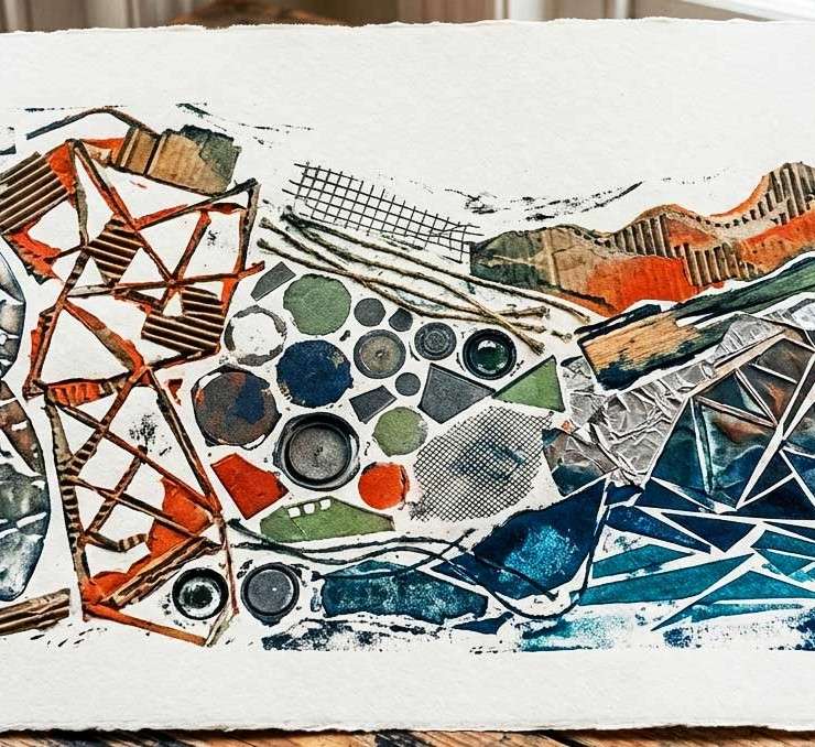 printmaking with recycled materials